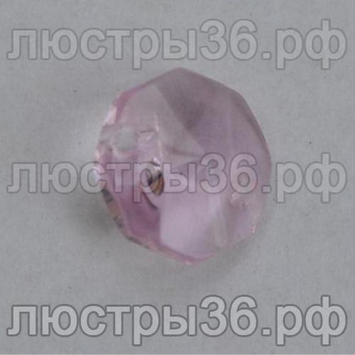 Хрустальная подвеска Октагон (оптикон) розового цвета