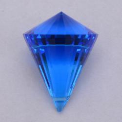 Хрустальная подвеска Пирамидка голубого цвета